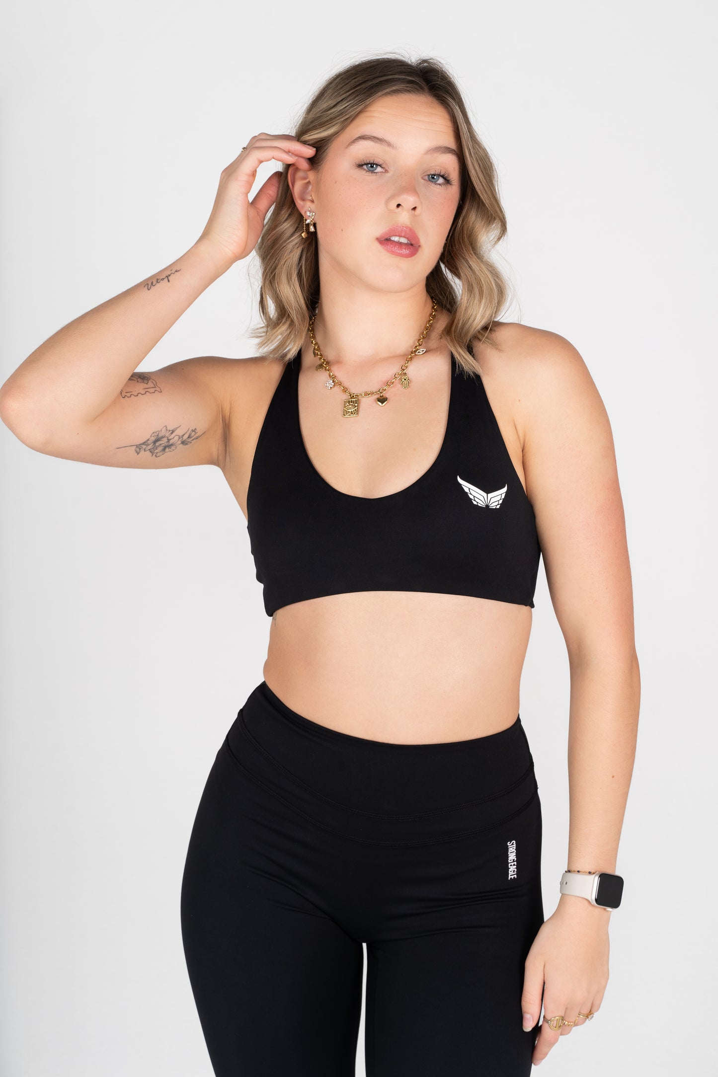Strive Crossed Bra - Charcoal Black