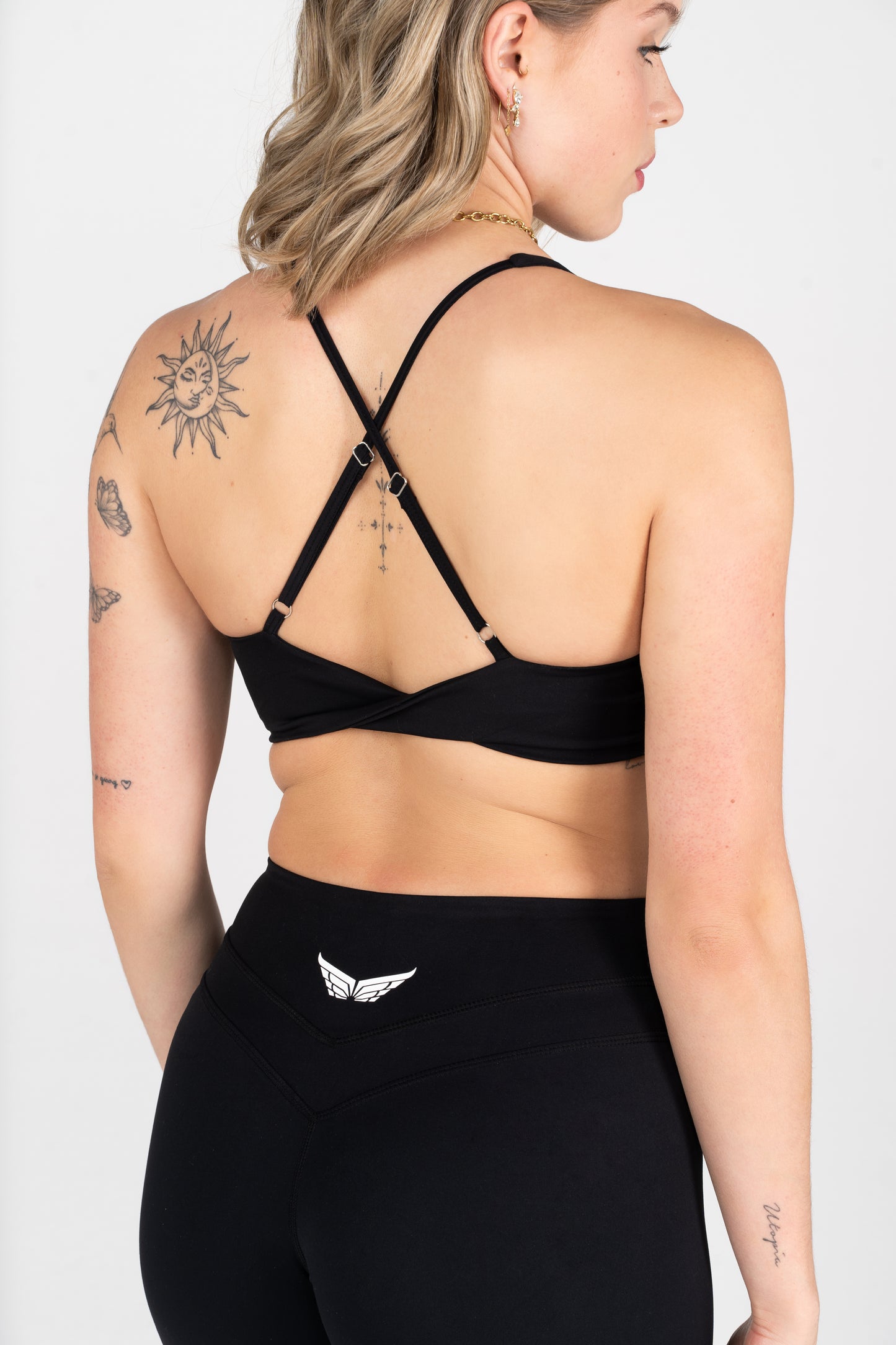 Strive Crossed Bra - Charcoal Black
