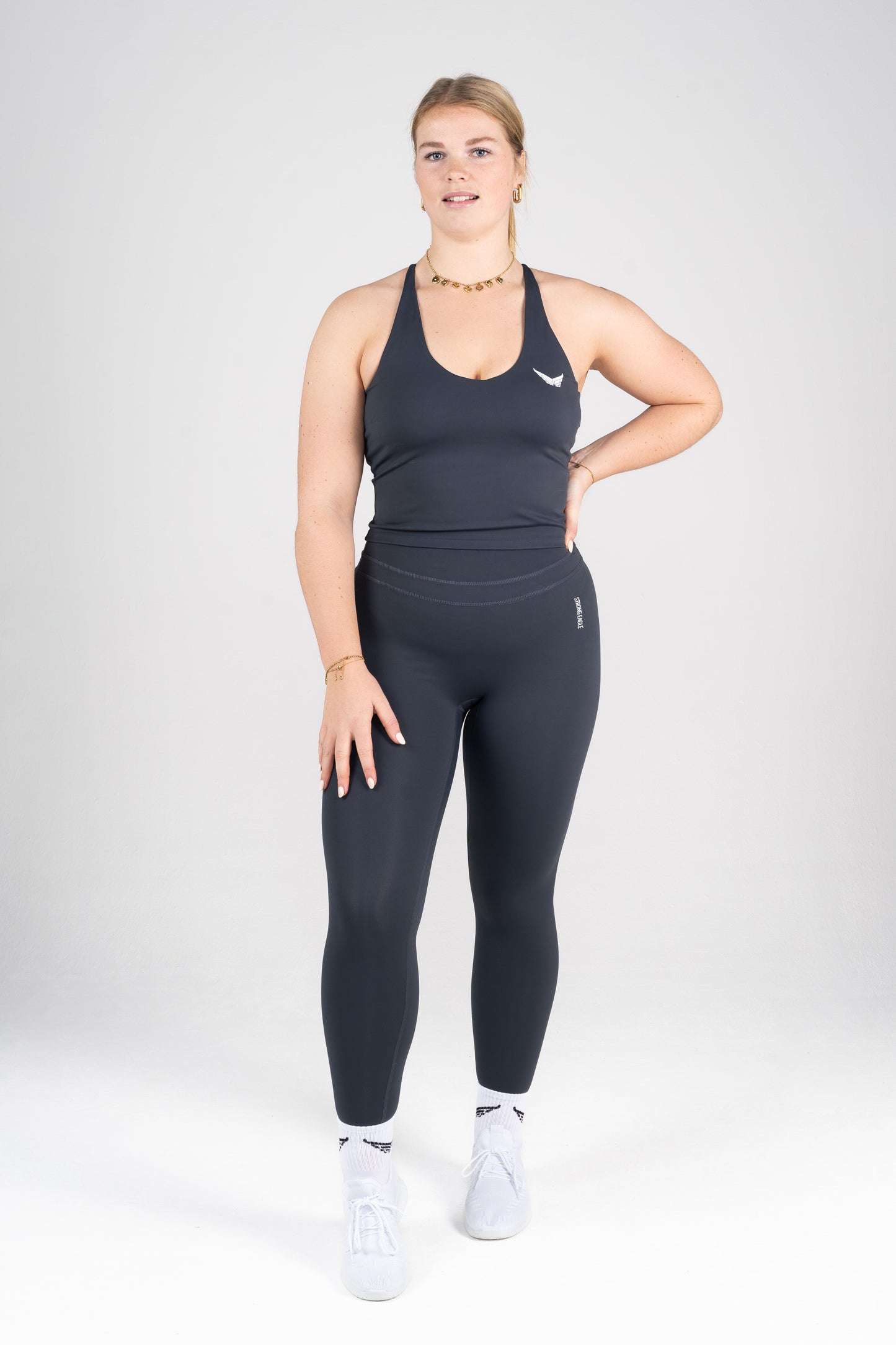 Strive Cross Back Top - Sky Grey