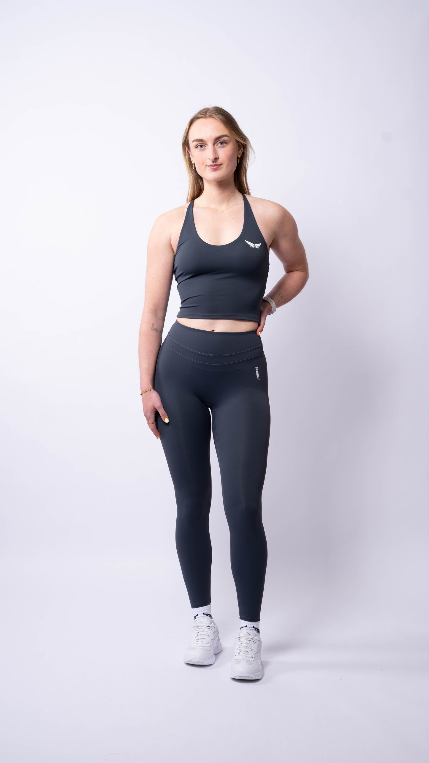 Strive Cross Back Top - Sky Grey