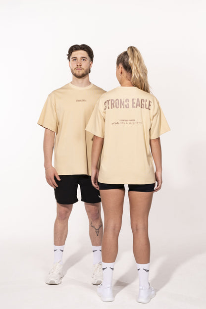 Graphic Oversized T-Shirt - BEIGE