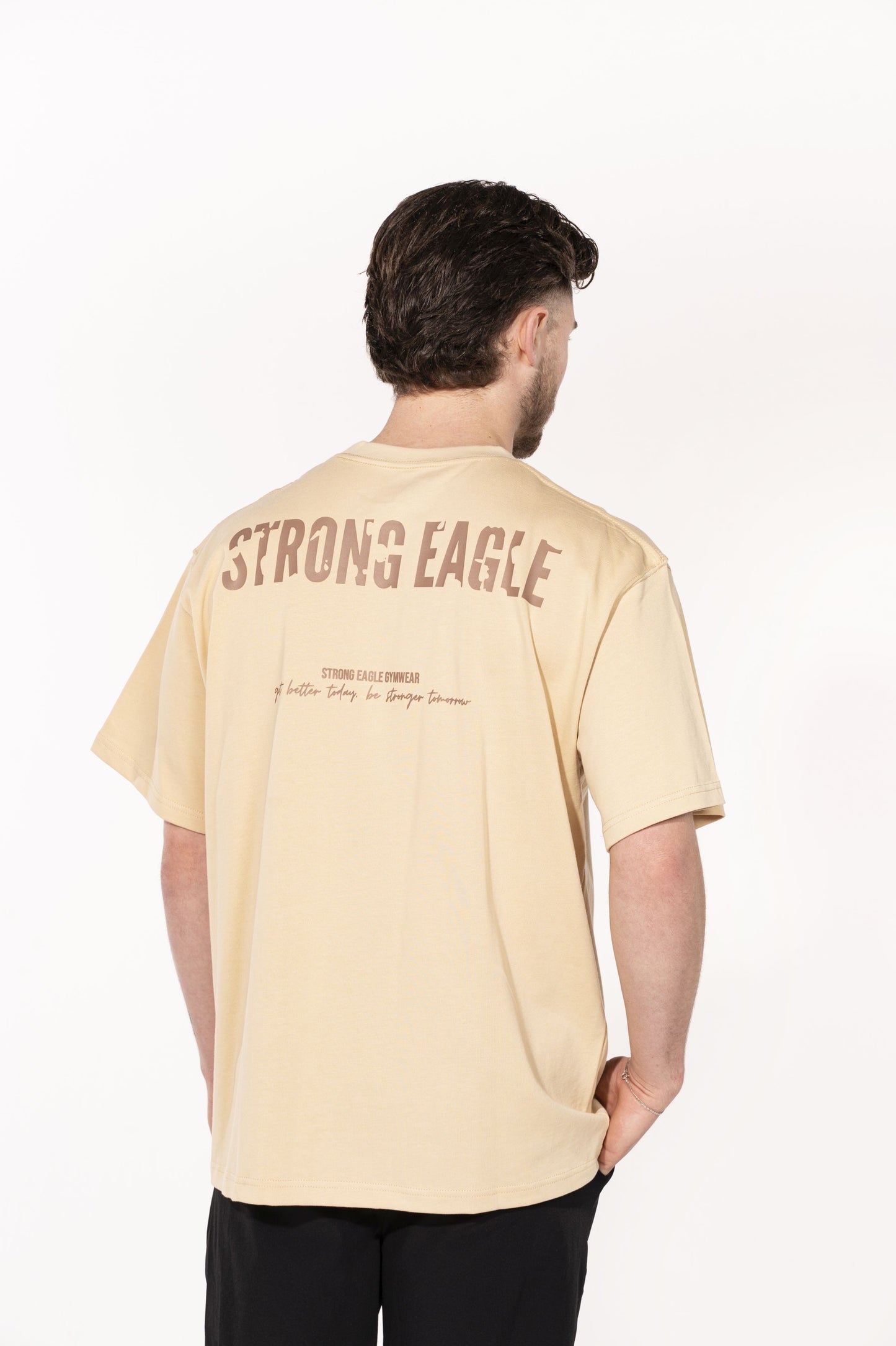 Graphic Oversized T-Shirt - BEIGE