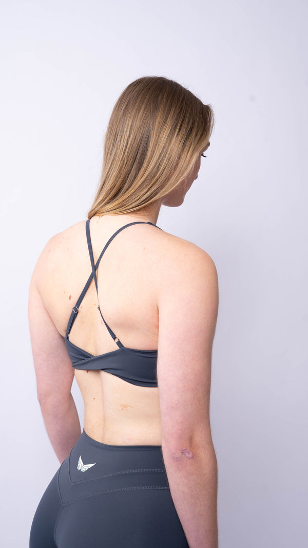Strive Crossed Bra - Sky Grey