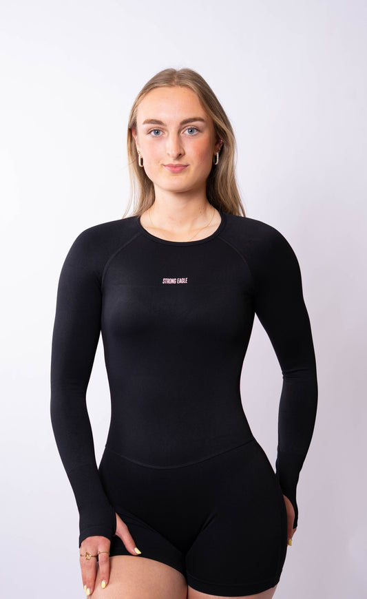 SCULPT LONG SLEEVE ONE PIECE - MIDNIGHT