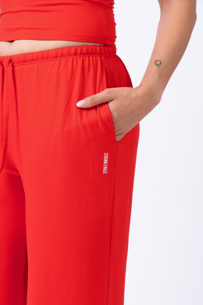 Flow Straight Leg Pants - Candy Red